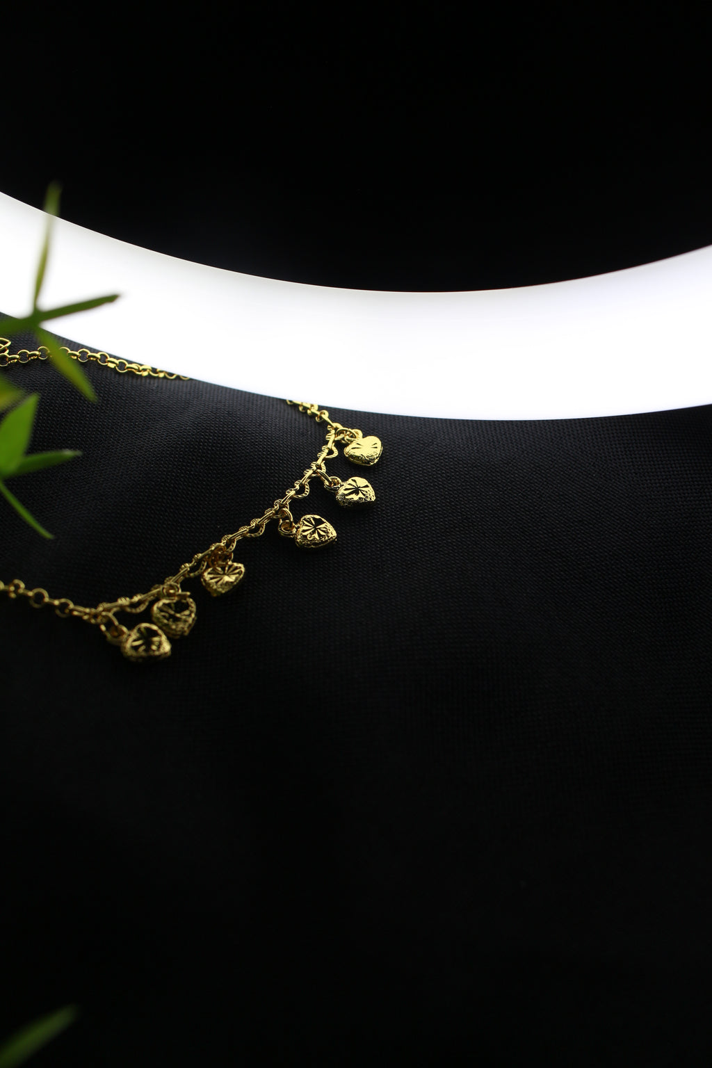 24K GOLD HEART ANKLETS ADJUSTABLE